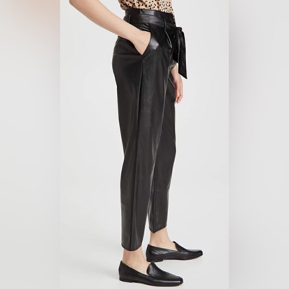 PAIGE pants Melila vegan paperbag black faux leather pants. 0 - Picture 3 of 7